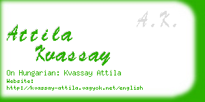 attila kvassay business card